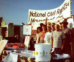 Stall at festival in Sheffield with the National Civil Rights Movement